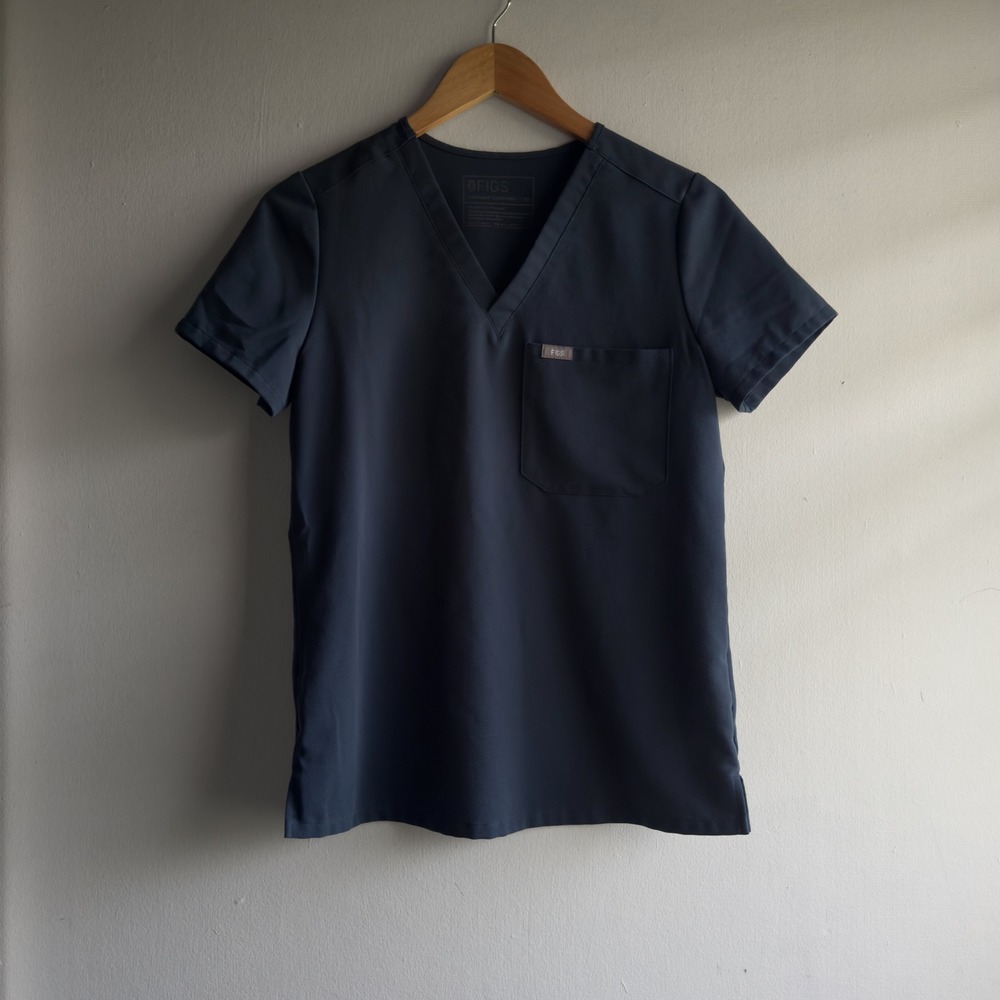 FIGS Catarina One-Pocket Scrub Top Women XS Dark Harbor